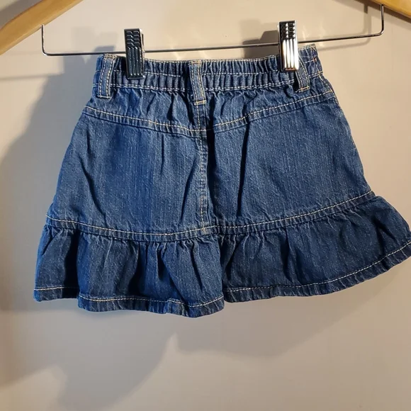 Denim skirt with flower embroidery - Picture 2 of 4